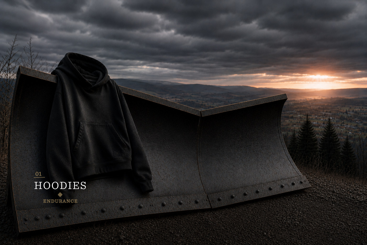 Northern Raptor hoodies collection featuring heavyweight apparel in a Northern outdoor setting