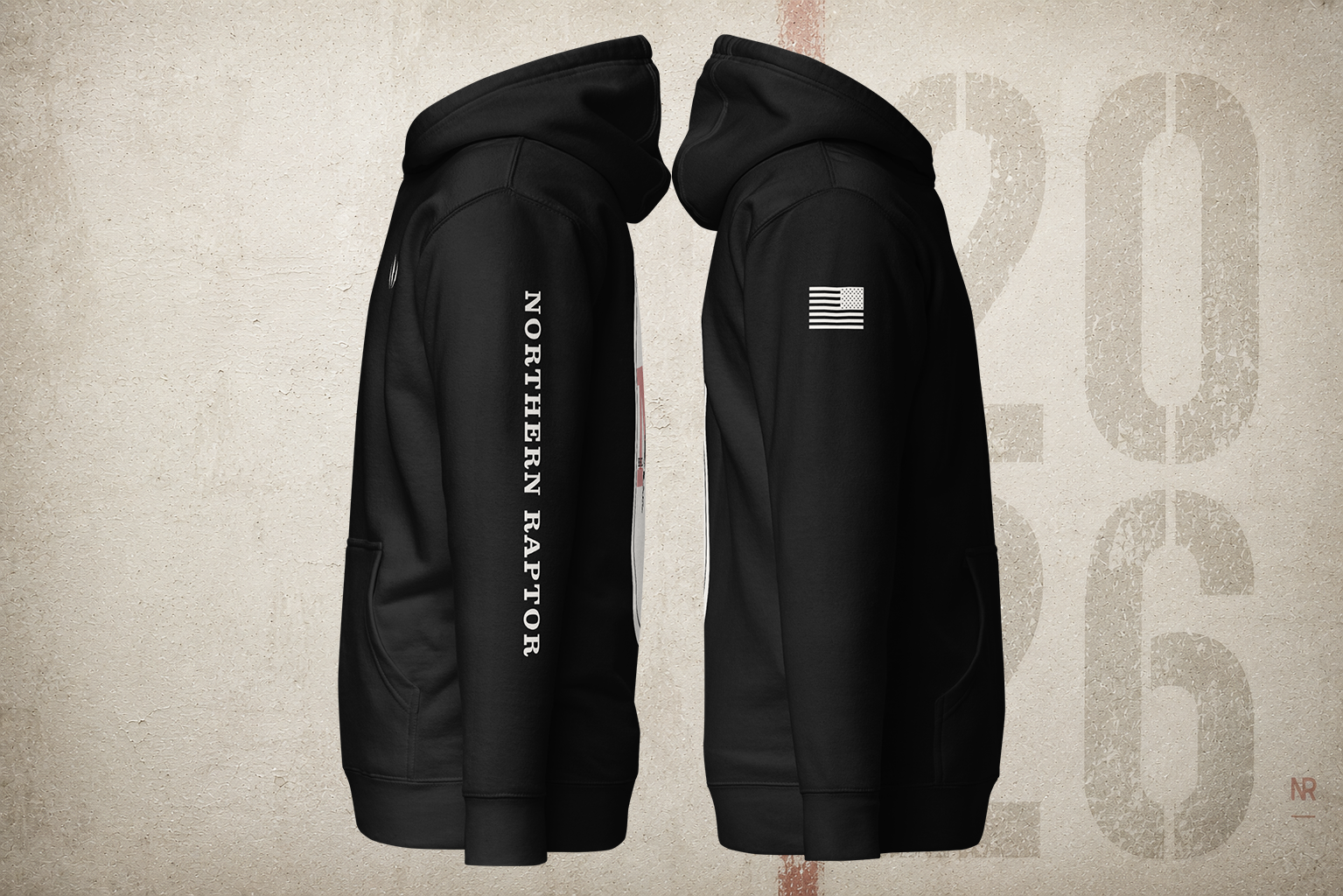 Bird Gang Players Badge Hoodie black front view premium football streetwear hoodie