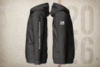 Bird Gang Players Badge Hoodie charcoal front view premium hoodie