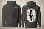 Bird Gang Players Badge Hoodie heather gray back view streetwear hoodie