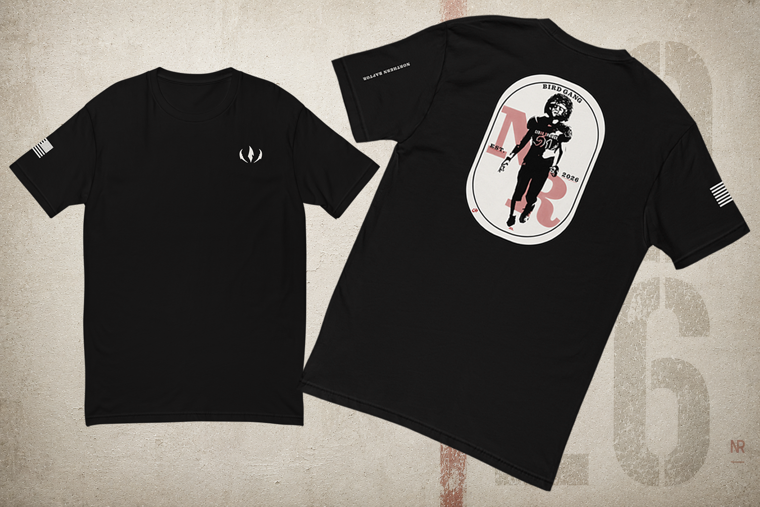 Black Bird Gang Players Badge Tee 01 front view
