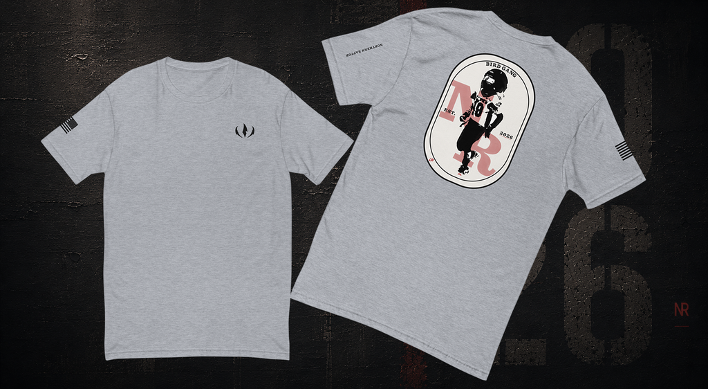 Heather grey Bird Gang Players Tee 03 front view