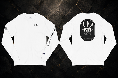Northern Raptor Heritage Long Sleeve in black with Heritage crest front and back graphics