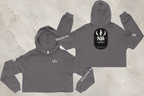 Northern Raptor Heritage Crop Hoodie in storm grey with Heritage crest graphic front view