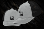 Northern Raptor Heritage Snapback in heather grey and black front view