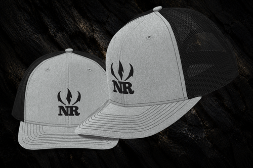 Northern Raptor Heritage Snapback in heather grey and black front view