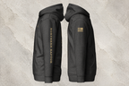 Northern Raptor Heritage Crest charcoal heavyweight hoodie side profile view