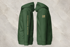 Northern Raptor Heritage Crest forest green heavyweight hoodie side profile view